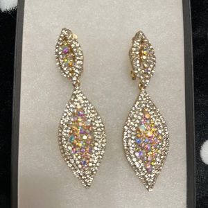 Pageant gold earrings clip ons